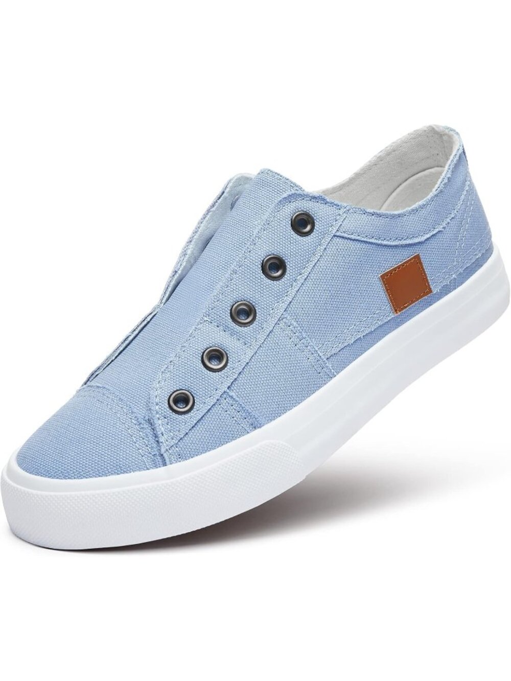 Womens Blue Canvas Slip On Canvas Sneakers Non Slip Casual Fashion Sneakers